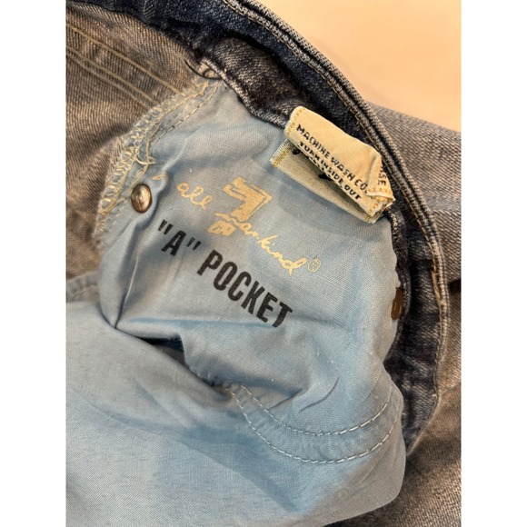 Vintage 7 For All Mankind Low Rise "A" Pocket Flare Jeans Embroidered Pocket 26 - Picture 8 of 9